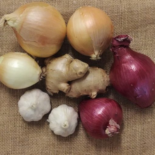 organic onions garlic ginger